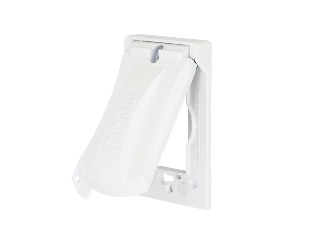 Hubbell-Bell MX1050W 1-Gang Weatherproof Universal Metal Flip Cover, Vertical/Horizontal 12-in-1, White