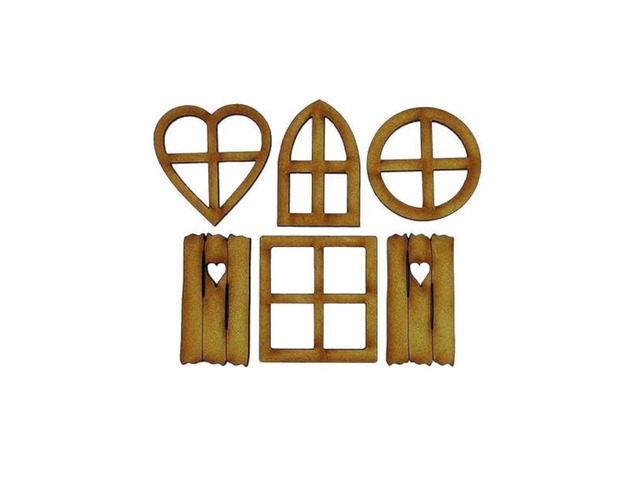 6Pcs Brown Wooden Fairy Garden Door, Blank Door Fairy House Doors and Windows Ornaments Tree Statues for Tree Trunk Yard Decoration, Miniature...
