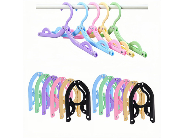 6 Pcs Travel Folding Hangers Cruise Ship Essentials, Portable Plastic Folding Clothes Hanger, Foldable Drying Rack for Suitcase, Camping, Flying,...