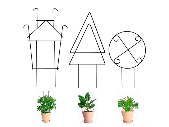 3 Packs Trellis for Climbing Plants Indoor Small Garden Metal Trellis for Potted Plants, Plants Accessories with Different Patterns for Vine Ivy...
