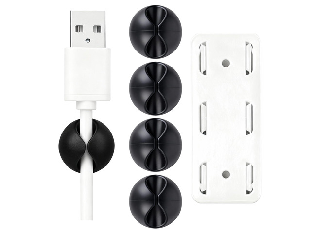 Desk Cord Cable Holder Clips, Adhesive Charging Cord Wire Organizer Keeper Holder for Nightstand, Desk, Office or Mouse with 1 Power Strip Holder