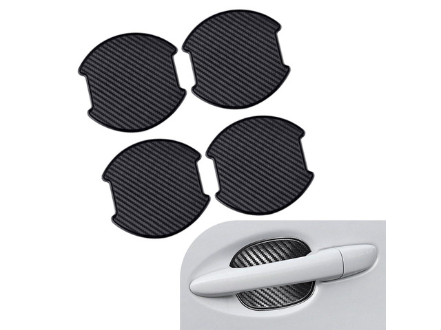 4PCS Car Door Handle Scratch Protector, 3D Carbon Fiber Auto Door Bowl Sticker, Universal Anti-Scratch Doors Handle Paint Protection Film, for Most...