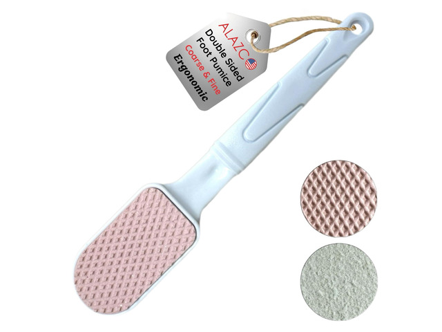 Double-Sided Pumice Stone & Foot File Rasp Heels Scraper Scrubber Cracked Feet Instant Exfoliator Buffer Dead Hard Skin Callus Remover Elbows Hand...