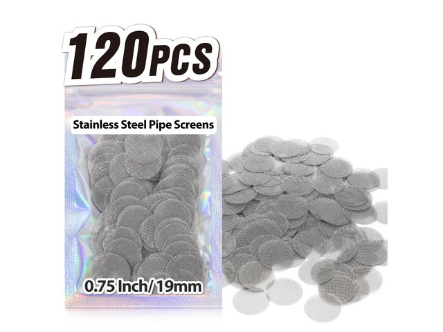 120 PCS 3/4 Inch Stainless Steel Pipe Screens, 0.75 Inch Metal Mesh Filter Heavy Duty