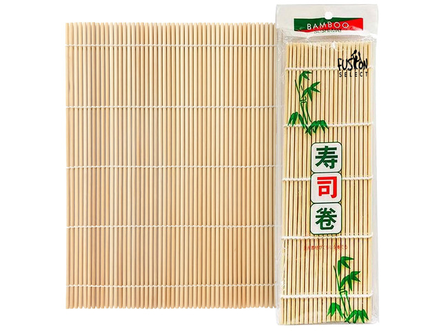 1 Pk Bamboo Sushi Mat - Sushi Roller Mat for Making, Shaping & Molding Sushi Roll & Kimbap - Food-Safe Sushi Making Supplies, Tools & Accessories -...