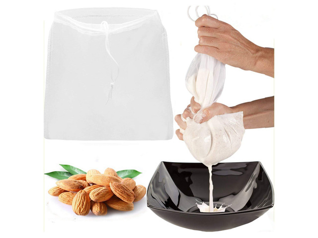 Fine Mesh Food Grade Nut Milk Bag for Almond Milk/Soy Milk - Fine Mesh Nylon Cheesecloth & Cold Brew Coffee Filter, 9' x 12' (1, 300 Mesh)