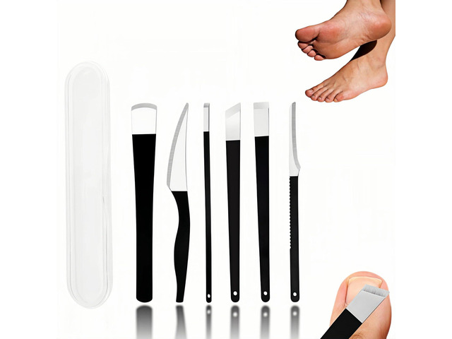 6-Piece Ingrown Toenail Tool Kit, Stainless Steel Foot Callus Remover & Pedicure Tools Set with Storage Case, Heavy Duty Durable Foot Rasp for Dead...