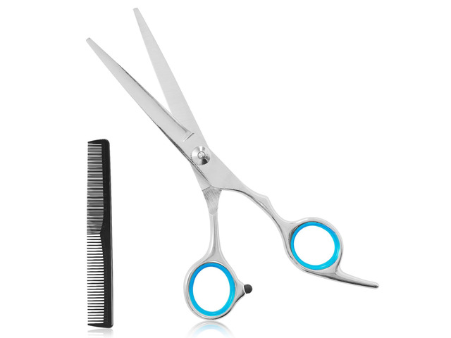 Hair Cutting Scissors,6.5 Inch Professional Stainless Steel Barber Haircut Shears Razor,Sharp Blades,One Comb Included, For Salon Home Men Women...