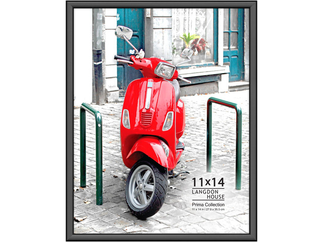 11x14 Black Picture Frame - Wall Mount Only - Prima Collection Langdon House 11 x 14 Modern Slide-In Photo Frame with Buildable Molding, Picture...