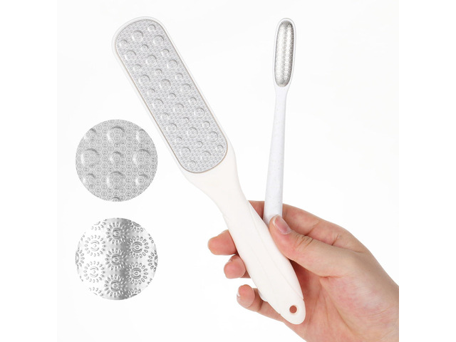 2 PCS Foot File for Dead Skin Dual-Sided Pedicure Foot File Feet Exfoliator Toe Callus Remover Set, Sandpaper Pedicure Tool with Ergonomic...
