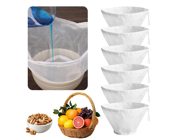 6PCS Cheesecloth for Straining Fine Mesh Cheese Cloth Bags for Straining Bowl-Shaped Reusable Nylon Cheese Cloth Filter Bag, Cheesecloth for...