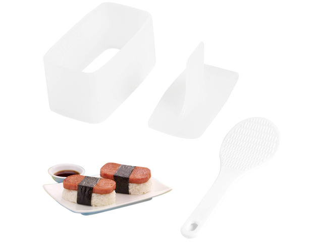 AYCCNH 1 Pack Non Stick Musubi Maker Press with Small Rice Paddle, Sushi Making Kit Onigiri Mold Luncheon Meat Press Hawaiian Musubi Maker Mold...
