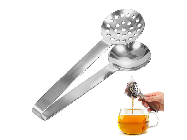 Stainless Steel Tea Bag Squeezer Tongs for Tea, Lemon and Sugar Cubes Tea Bag Squeezing,Stainless Steel Construction,Round Gripping Ends,Multiple...