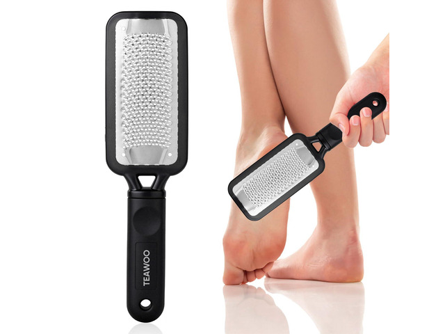 Foot File Callus Remover, Large Stainless Steel Foot Rasp, Heavy Duty Foot Scraper for Dead Skin and Hard Heels, Waterproof Pedicure Tools for At...