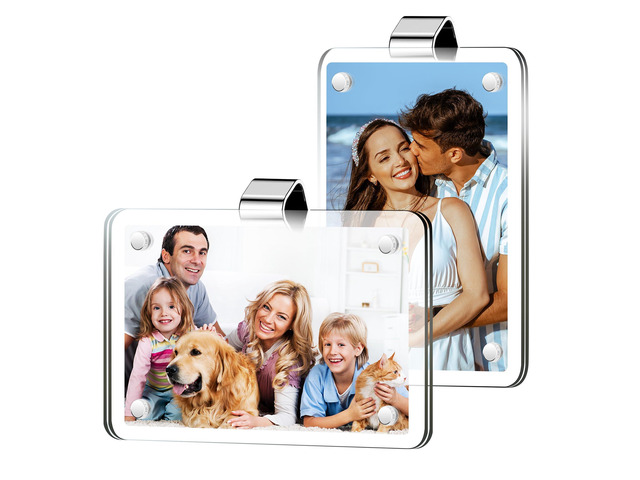 2Pcs Car Picture Holder, Acrylic Personalized Car Picture Holder, Sun Visor Magnetic Photo Frame for Car, Suitable for Placing Family or Personal...
