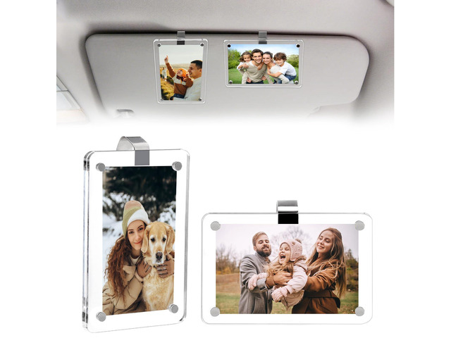 Car Picture Holder, Acrylic Magnetic Visor Photo Clip, Personalized Picture Frame, Car Accessories Interior, Gift for Boyfriend, Fathers Day Gift,...