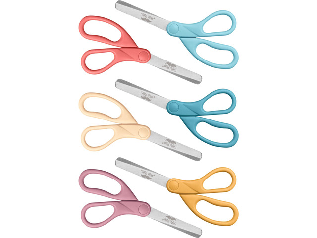 Kids Scissors, 6 Pack, 5 Inch, Desert Dusk Color, Ages 4+ Stainless Steel Blunt Tip & Ergonomic Plastic Handle, Right & Left Handed Safety...