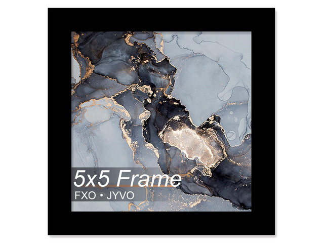 5x5 Frame for Picture Photo Poster Square Tabletop/Wall Mount Black Light Weight and High Transparent 5 x 5 Frame for 5by5 Pciture Display(1...