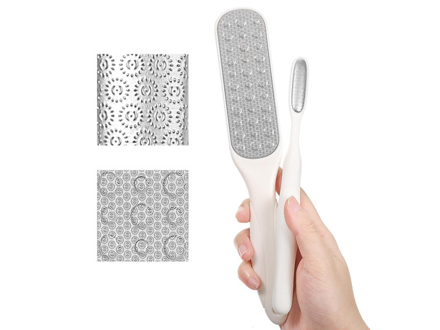 Amabro Dual Sided Foot File Toe Callus Remover Pedicure Tool for Dead Skin Dual-sided stainless steel foot file set remove callus dead hard skin...