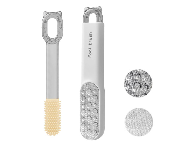 Dual Sided Foot File Wet Dry Foot Scrubber Callus Remover Hard Skin stainless steel, white ergonomic compact design, travel-friendly, home...