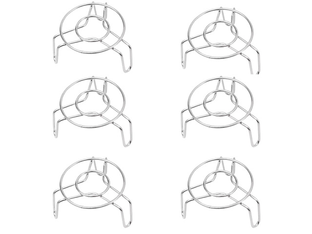 Mini Steaming Rack, 6 Pcs 2.3 Inch Round 304 Stainless Steel Steamer for Food Steaming, Cooling and Roasting Cooking in Kitchen and Outdoors (6)