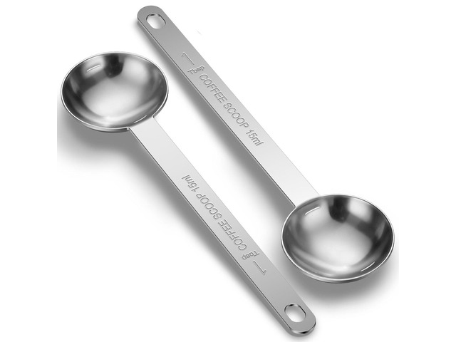 2PCS Coffee Scoop Spoons, 15ML (1 Tablespoon) Stainless Steel Measuring Spoons with Long Handle, Durable Coffee Scoopers for Ground Coffee, Tea and...