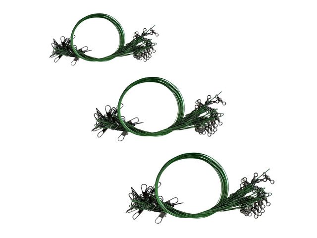 Stainless Steel Fishing Leader Wire with Swivel Snaps 60pcs Saltwater & Freshwater Fishing Tackle Connectors for Lures and Hooks