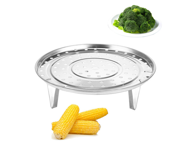 Stainless Steel 8.5 inch Steamer Basket with Removable Stand for Instant Pot Steamer Cooking, Silver 1PC