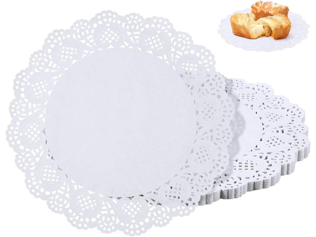 150 Pieces Paper Doilies 6 inch White Lace Paper Doilies for Food, Disposable Round for Buffet Cake Fried Food Party Wedding Valentine Tableware...
