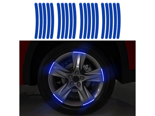 Car Wheel Reflective Decorative Strip, Night Safety Warning Stickers, 20PCS Anti-Scratch Rim Decals for Cars, Motorcycles, Bicycles, Automotive...