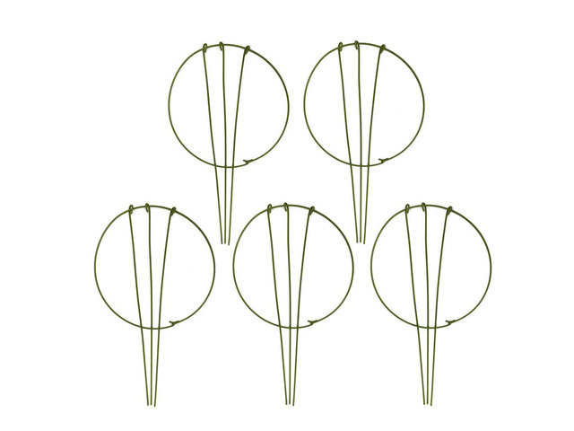 5-Pack Garden Plant Support Stake Green Plant Support Rings Support Hoop for Climbing Plant, Flowers (5.9' Wide x 11' High)