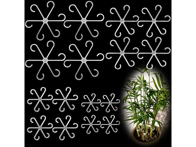 16pcs Upgraded Plant Stem Support, Transparent Plant Support for Indoor Plants, 4 Sizes Climbing Houseplant Stem Holders, Reusable Plant...