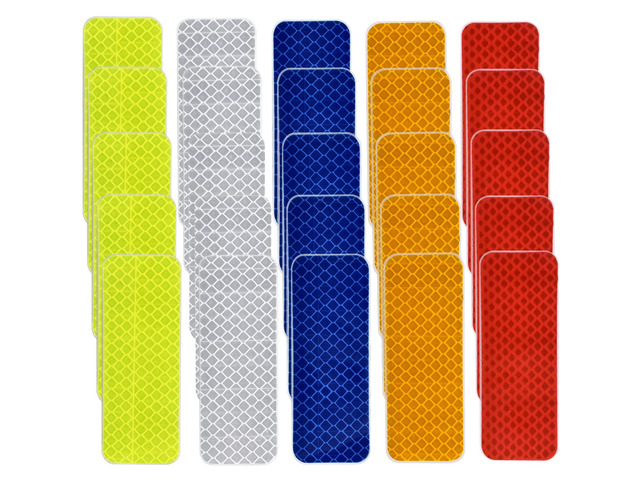 50 Pcs Warning Reflective Stickers Assortment Outdoor Waterproof Reflective Tape Safety Reflective Stickers 1.2x3.25Inch Driveway Reflectors...