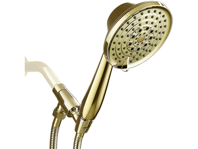 Detachable Handheld Shower Head with Metal Holder & Hose High Pressure, Adjustable Solid Brass Bracket Holder, 6 Spray Settings, 70' to 75' Long...
