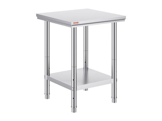 Stainless Steel 24 x 24 x 32 Inch Commercial Kitchen Prep Work Table for Restaurant, Home and Hotel, 700 lbs Load Capacity Heavy Duty Metal Food...
