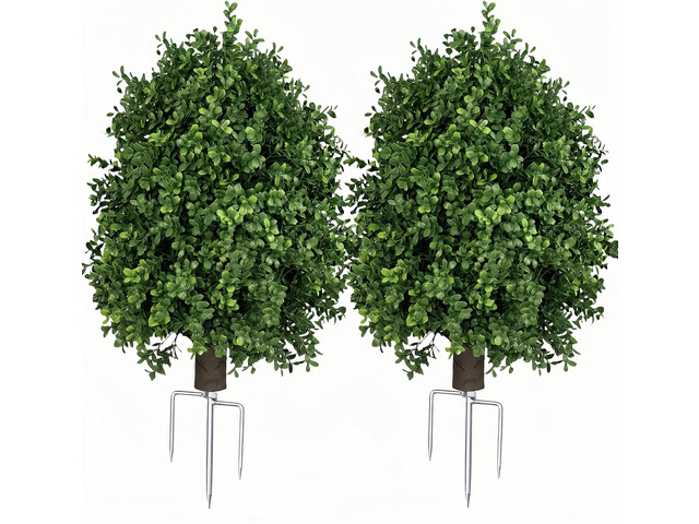 Boxwood Topiary Bush Artificial Shrubs for Outdoors, Artificial Boxwood Topiary Ball Tree, UV Resistant Evergreen for Front Porch, Garden, Yard &...