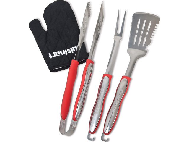 3Piece Stainless Steel BBQ Grilling Tool Set with Grill Glove Outdoor Grill Accessories, Perfect Grilling Gift for Men, Dads & Grill Masters, CGS-134