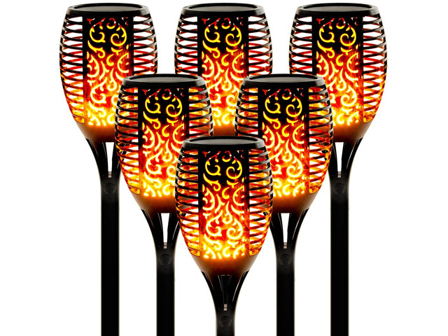 Solar Lights Outdoor with Flickering Flame,96 LED Solar Torch Lights Waterproof,43' Tall Super Larger Size Torches for Outside Garden Patio Yard...