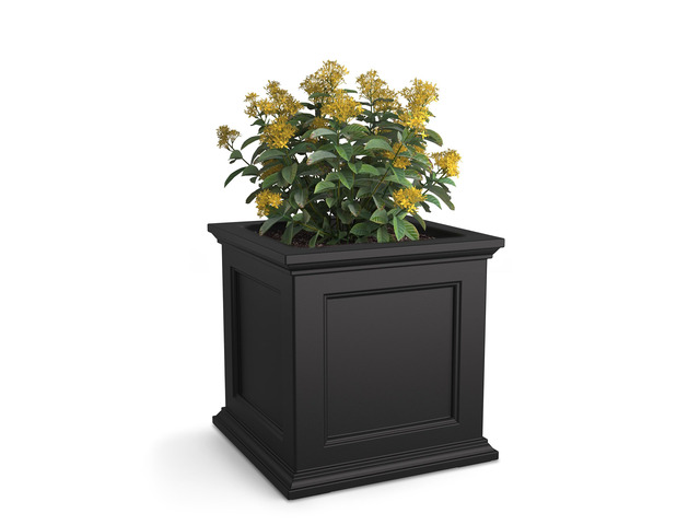 Fairfield 20in Self-Watering Square Planter, Black Self-watering, All season, Fade resistant, Double-wall design, 15-year warranty