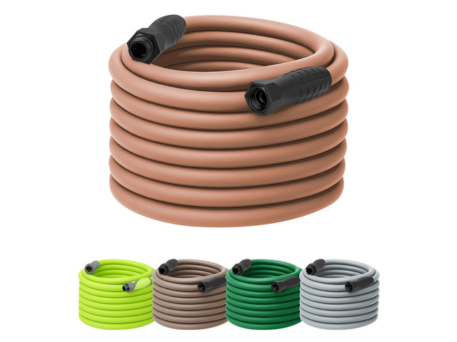 Colors SwivelGrip Garden Hose 5/8 in. x 100 ft., Lightweight All-Weather Water Hose, Durable and Flexible, Leak-Free Connections, Red Clay