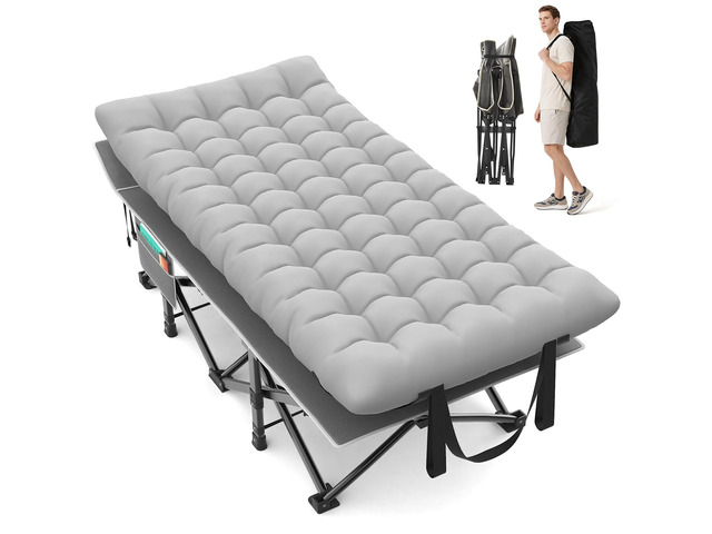 32' XXL Folding Camping Cot, 900LBS Heavy Duty Sleeping Cots with Pillow Mattress & Carry Bag, 1200D Double-Layer Oxford Fabric Portable Cot Bed...