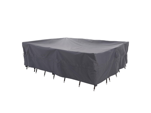 Outdoor Sectional Furniture Set Cover, 126W x 84D x 31H in, Grey Large Rectangular, Waterproof, Dining Table Cover, Wind Resistant, Patented...