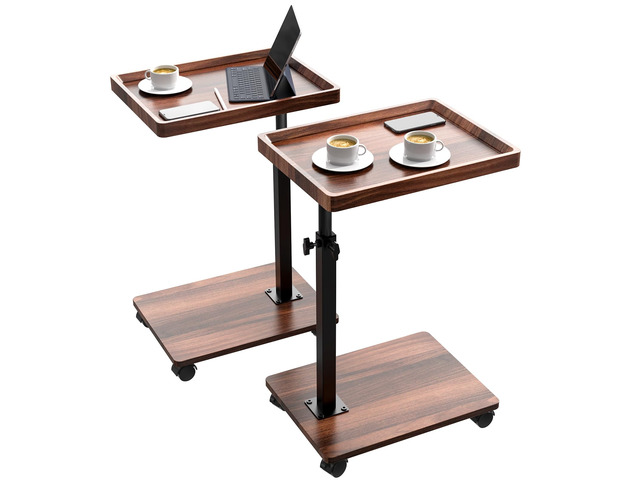 C Table End Table Adjustable Height, 360°Swivel TV Tray Table for Small Spaces, Couch Tables That slide under, C Shaped Side Tables living room and...