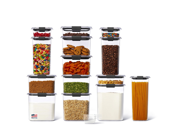 Brilliance 14-Piece Food Storage Container Set with Scoops Airtight BPA-Free for Kitchen and Pantry Organization