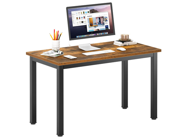 39 inches Small Computer Desk for Home Office, Retro Gaming Study Writing Desk, Modern Simple Computer Table, Sturdy Metal Frame, Adjustable...