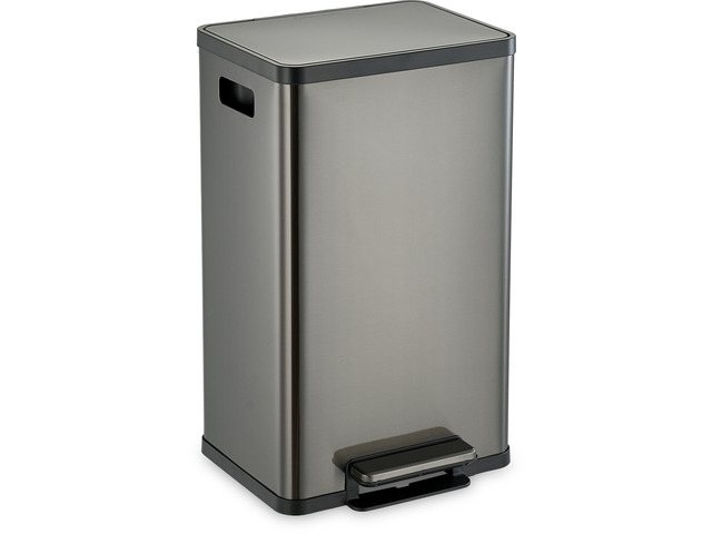 13.2 Gallon (50L) Step Trash Can Kitchen Garbage Can with Slow-Close Lid Odor Control, Hands-Free, Easy to Clean, Brushed Stainless Steel