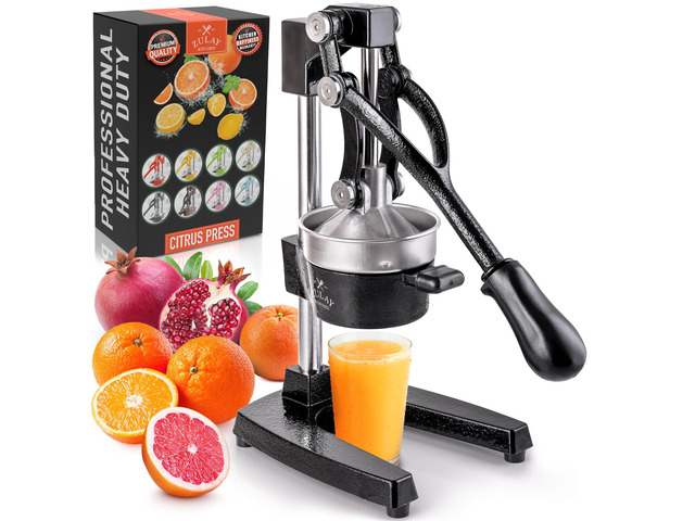 Cast Iron Juicer, Orange Manual Juicer, Citrus Press, Black Heavy Duty Stainless Steel Fruit Hand Press for Orange, Lemon, Citrus Fruit Juice &...
