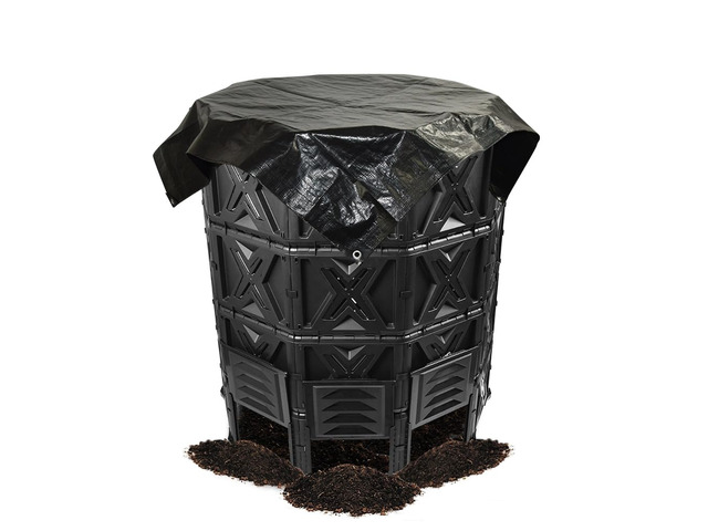 190 Gallon Large Outdoor Compost Bin, 720L Garden Composter with Aeration Vents, BPA-Free PP Panels, Modular Structure with Bottom Access Door and Lid