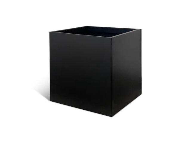 Galvanized Steel Planter Box 16Inch, Black, Metal Square Planter Indoor, Outdoor, Cube, Steel, Heavy Duty, Powder Coating, Modern, Commercial &...