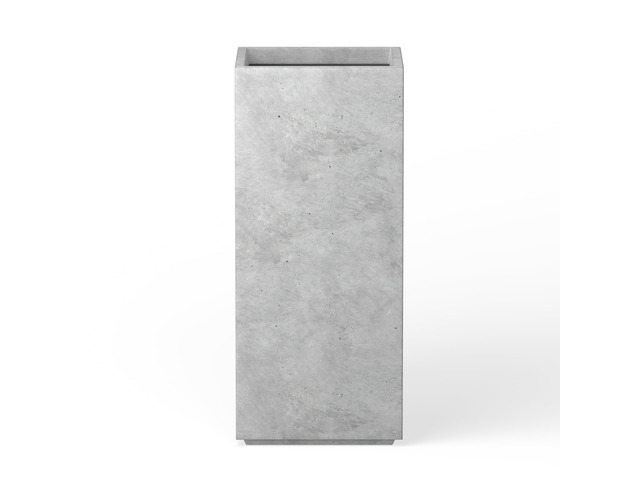 Accent Column Square Pale Gray Concrete Planter 23.6' H, Outdoor Rubber Plug for Indoor, Drainage for Garden, All-Weather Cement Flower Pot,...